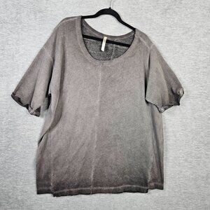 Free People Intimately Women's Gray L Scoop Neck Asymmetrical Oversize Top Sz XS